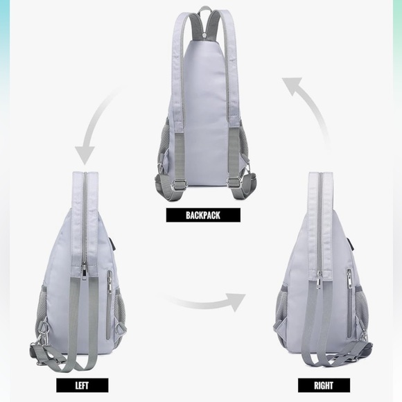 Lovevook Lilac and Gray Sling Backpack Travel Bag - Picture 7 of 11